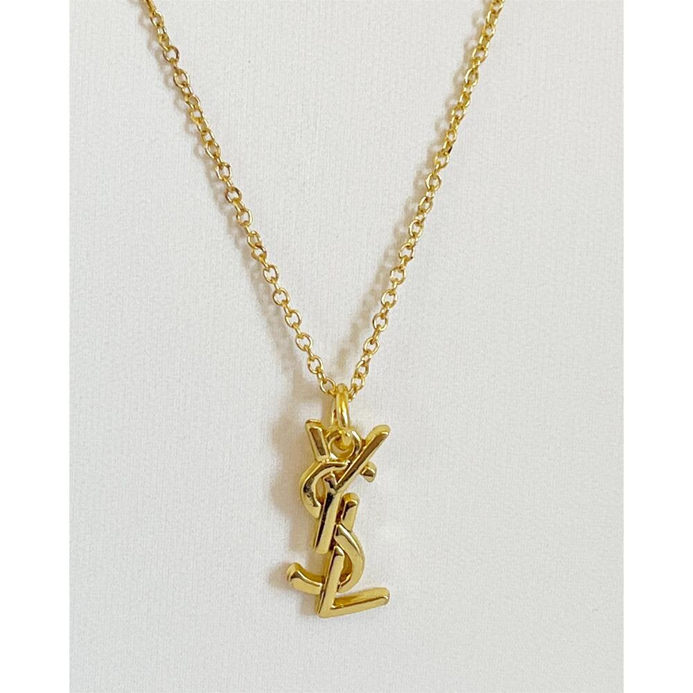 YSL Authentic Charm Pendant With Unbranded Gold Plated 925 Chain